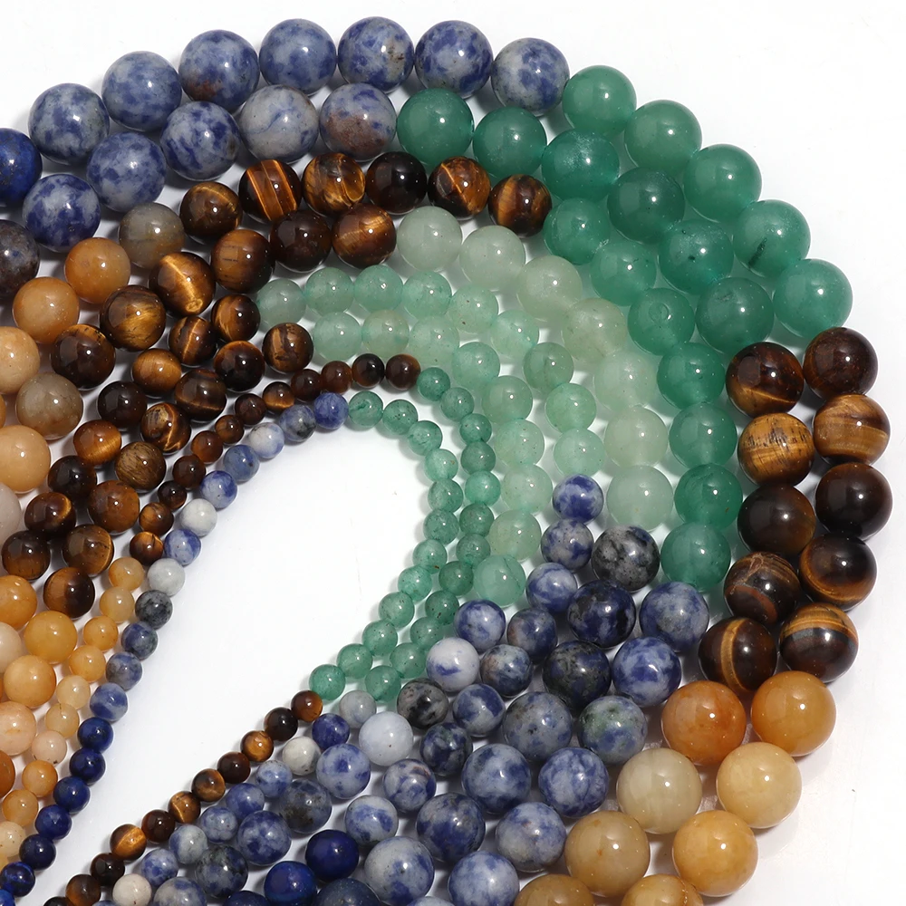 1 حبلا أنواع متعددة مختلطة الخرز الحجر الطبيعي سبعة شقرا الخرز الجولة فضفاض خزر عازل DIY بها بنفسك صنع المجوهرات اكسسوارات #4