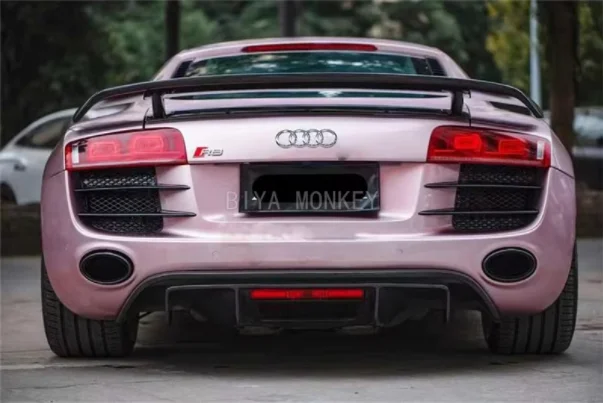 Real Forged Carbon Fiber Rear Bumper Trunk Diffuser Spoiler For AUDI R8 2008 2009 2010 2011 2012 2013 2014 2015 Body Kit