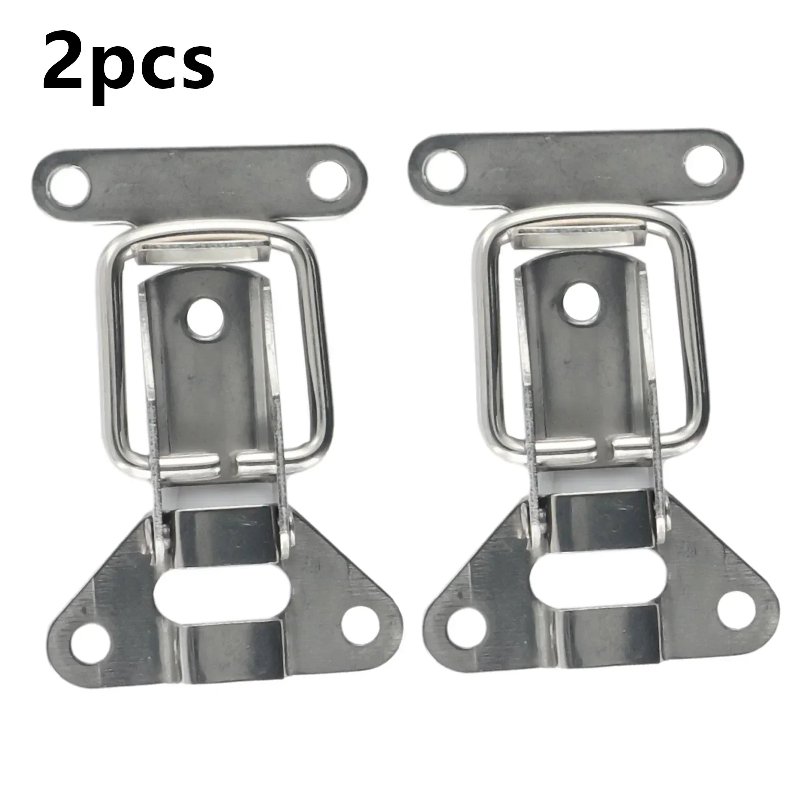 2pc Stainless Steel 304 Toolbox Box Loaded Hinges Furniture Metal Clasp Box Toggle Catch Furniture Hardware Accessories