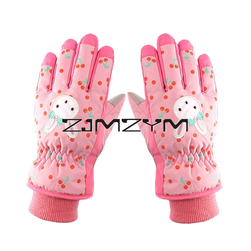 New Winter Outdoor Ski Gloves Sweet Cute Windproof Waterproof Warm Cotton Gloves