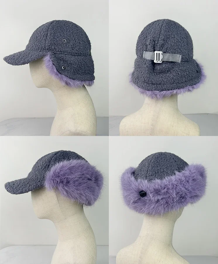 bone-de-beisebol-de-pele-longa-para-mulheres-e-homens-bone-a-prova-de-frio-ajustavel-chapeu-de-esqui-quente-cor-contrastante-ciclismo-outono-inverno