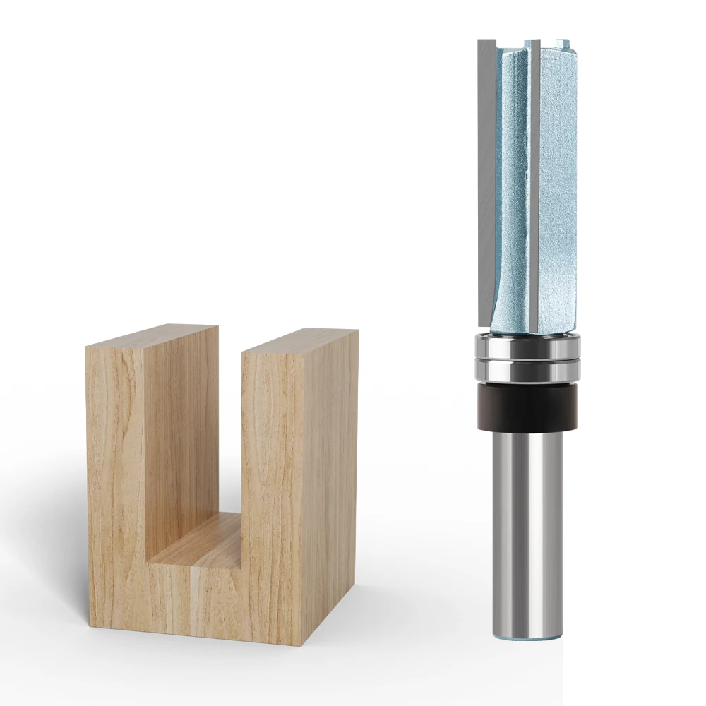 3 Tand Router Bit 12Mm 1/2 ′′Shank Diameter 3/4 ′′ Blade Lengte 2 ′′ Patroon Bit Snijden Carbide Legering met Voor Houtbewerking Tool