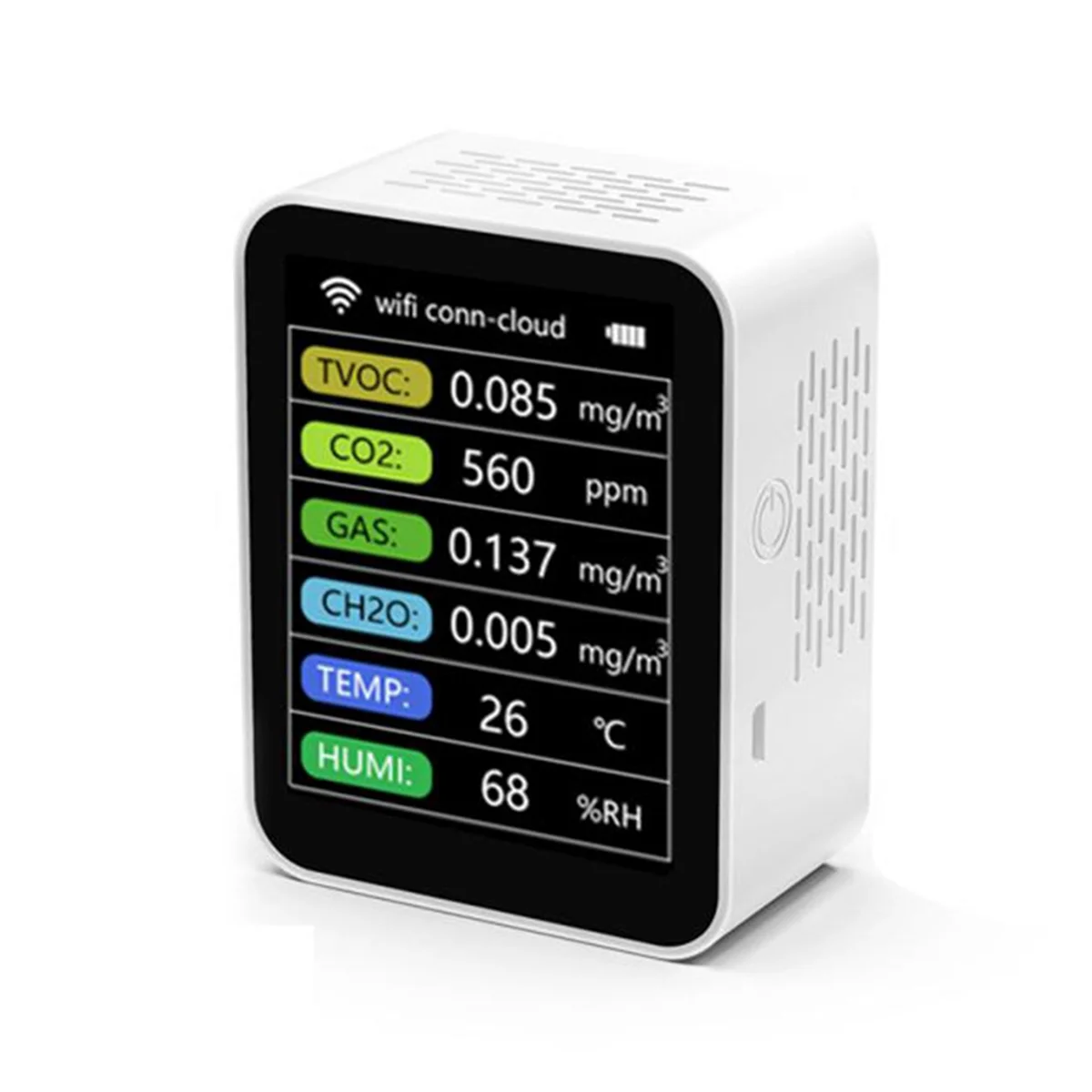 WiFi Smart Air Quality Monitor CO2 Meter TVOC HCHO PM2.5 Tester Digital CO2 Sensor Formaldehyde Gas Detector Tuya APP A