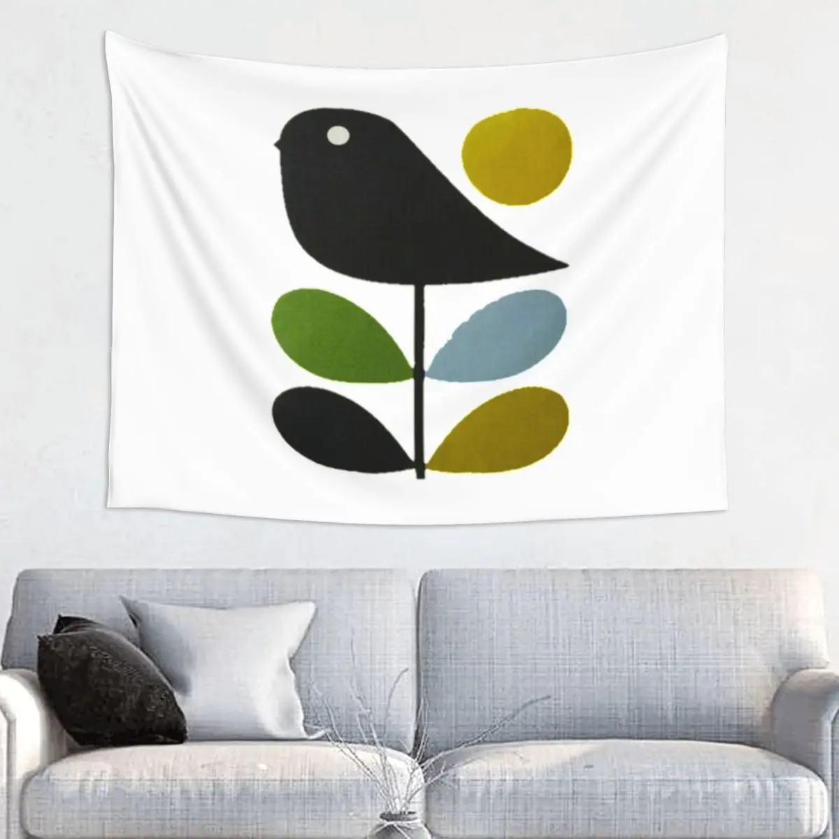 Customized Hippie Abstract Orla Kiely Bird Tapestry Wall Hanging Home Decor Mid Century Scandinavian Tapestries Dorm Decoration