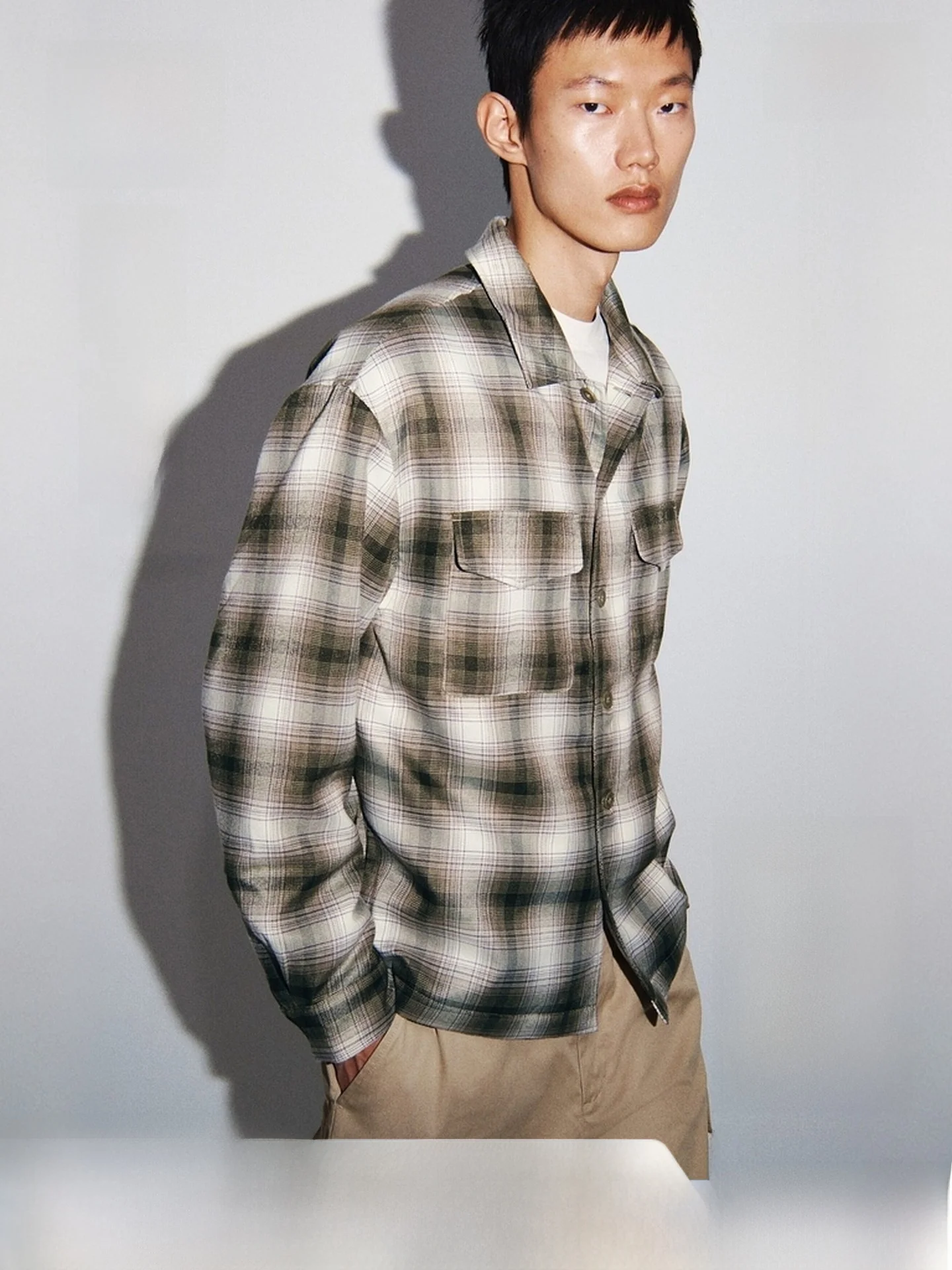 

H&M Весенняя мужская куртка-рубашка из тонкого хлопка, повседневная, стандартной длины, для ежедневной носки, полиэстер