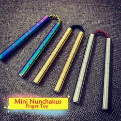 10cm Mini Nunchakus Finger Toys Antistress Spin Stick Fidget Thumb Chucks Kbone Wood Toy Pocket Hand Brain Train Novelty Gifts