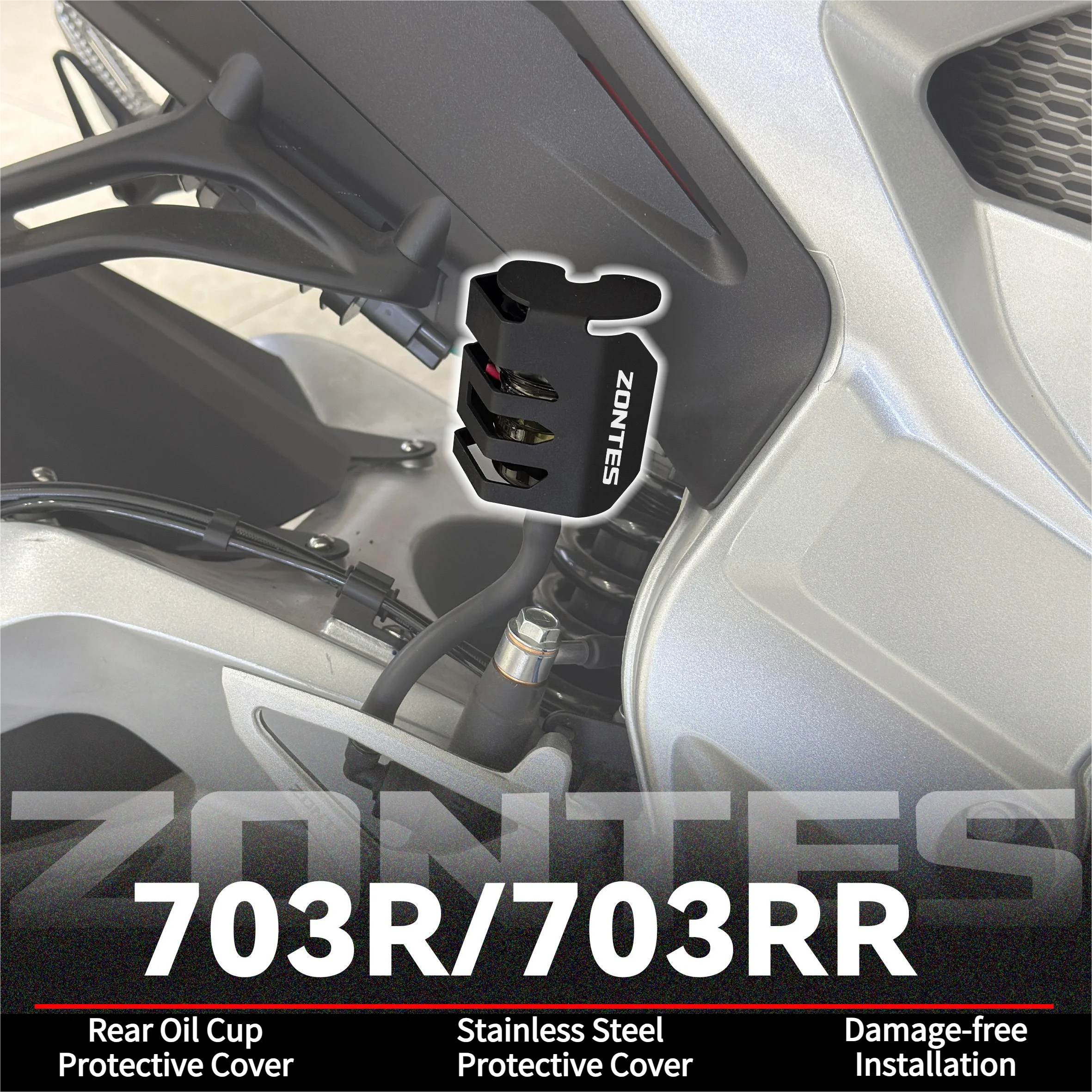 

For ZONTES 703R 703RR 703 RR Motorcycle Rear Brake Pump Fluid Tank Reservoir Guard Oil Pot Protector Cover OIL CUP ZONTES 703RR