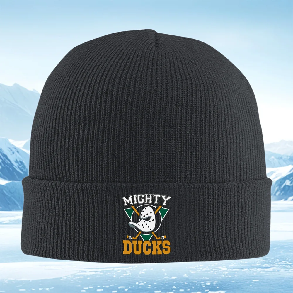 poderoso-patos-mascara-de-hoquei-logotipo-esporte-das-mulheres-dos-homens-unisex-chapeu-de-malha-gorro-pulover-inverno-termico-quente-natal-ao-ar-livre-cycli