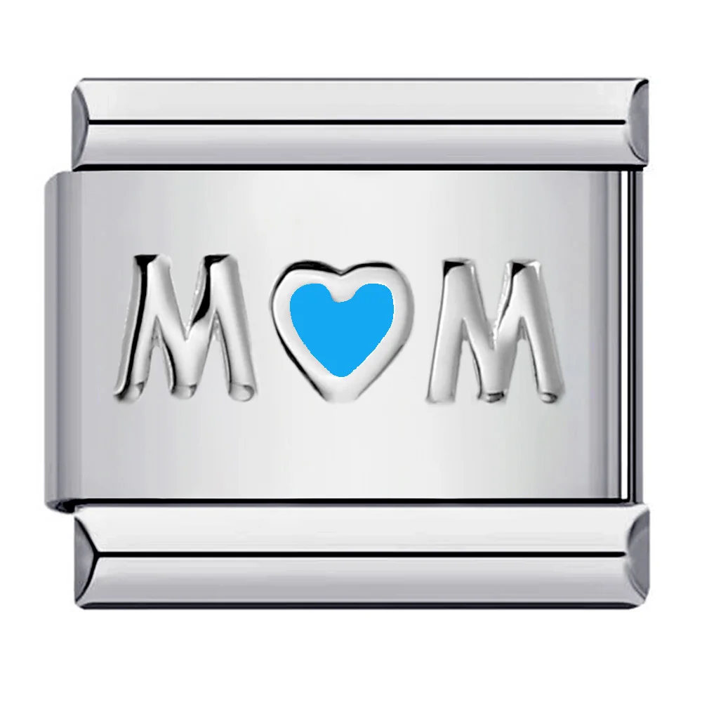Neue trendige Geschenke, Liebe Mama, klassischer Charm-Handketten-Anhänger, italienische Gliederkette, passend für 9-mm-Armbänder, Edelstahl, Schmuck für die Göttin, DIY-Basteln – Detail 3