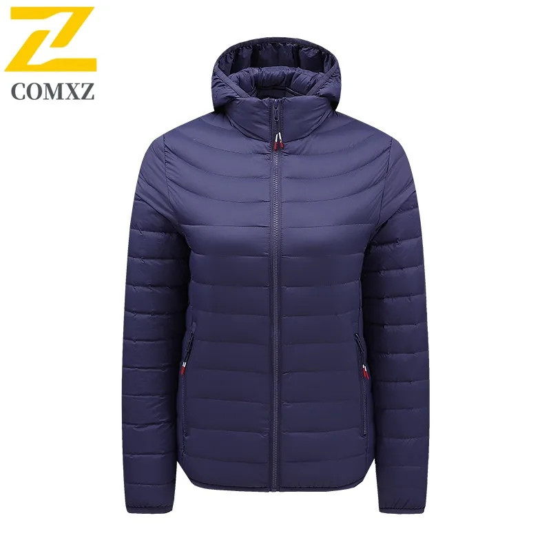 COMXZ Piumino con cappuccio da uomo Cappotto termico antivento impermeabile stile americano per sport all'aria aperta Inverno Streetwear 2025