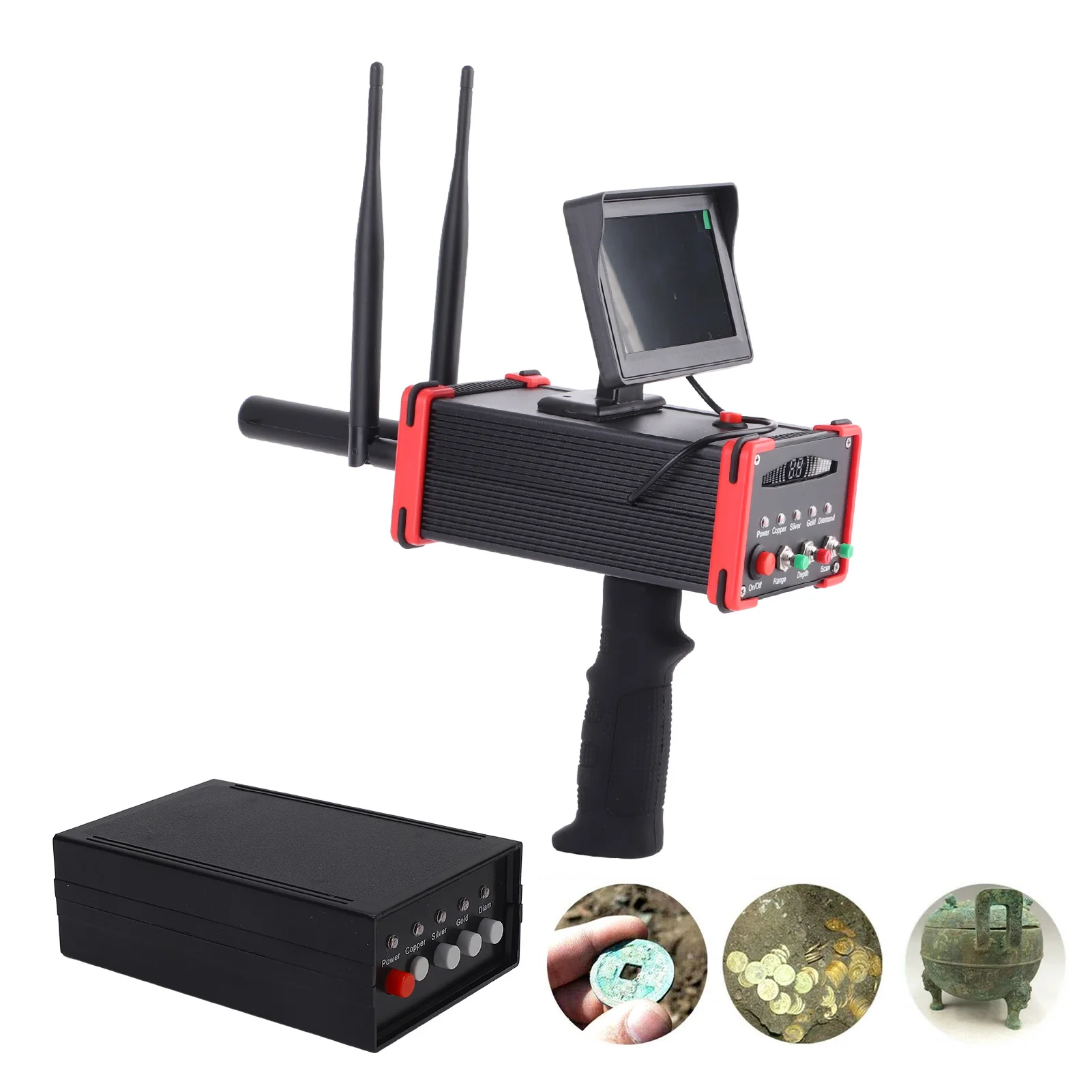 Metal Detector Accurate Treasure Finder Remote Sensitive Copper Scanner Stable for Copper for Archaeology for Gold for Silver