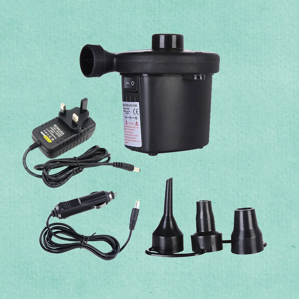 Mini Electric Air Pump Fast Inflation Deflation Portable Lightweight 3 Nozzle Attachments Suitable All Standard Fittings