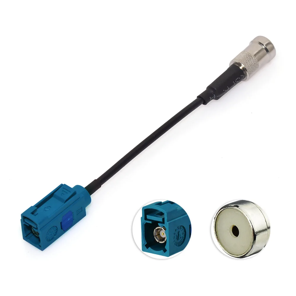Superbat DAB/DAB+ FM AM Car Digital Radio Aerial Antenna Converter ISO to Fakra Z Adapter Cable RG174 10cm for Auto DAB+
