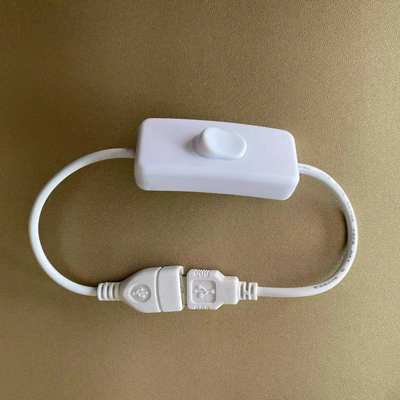 5/10 قطع كابل تبديل USB مع كابل تمديد تشغيل/إيقاف لون أسود أو أبيض لخط إمداد الطاقة بمروحة USB للمصباح