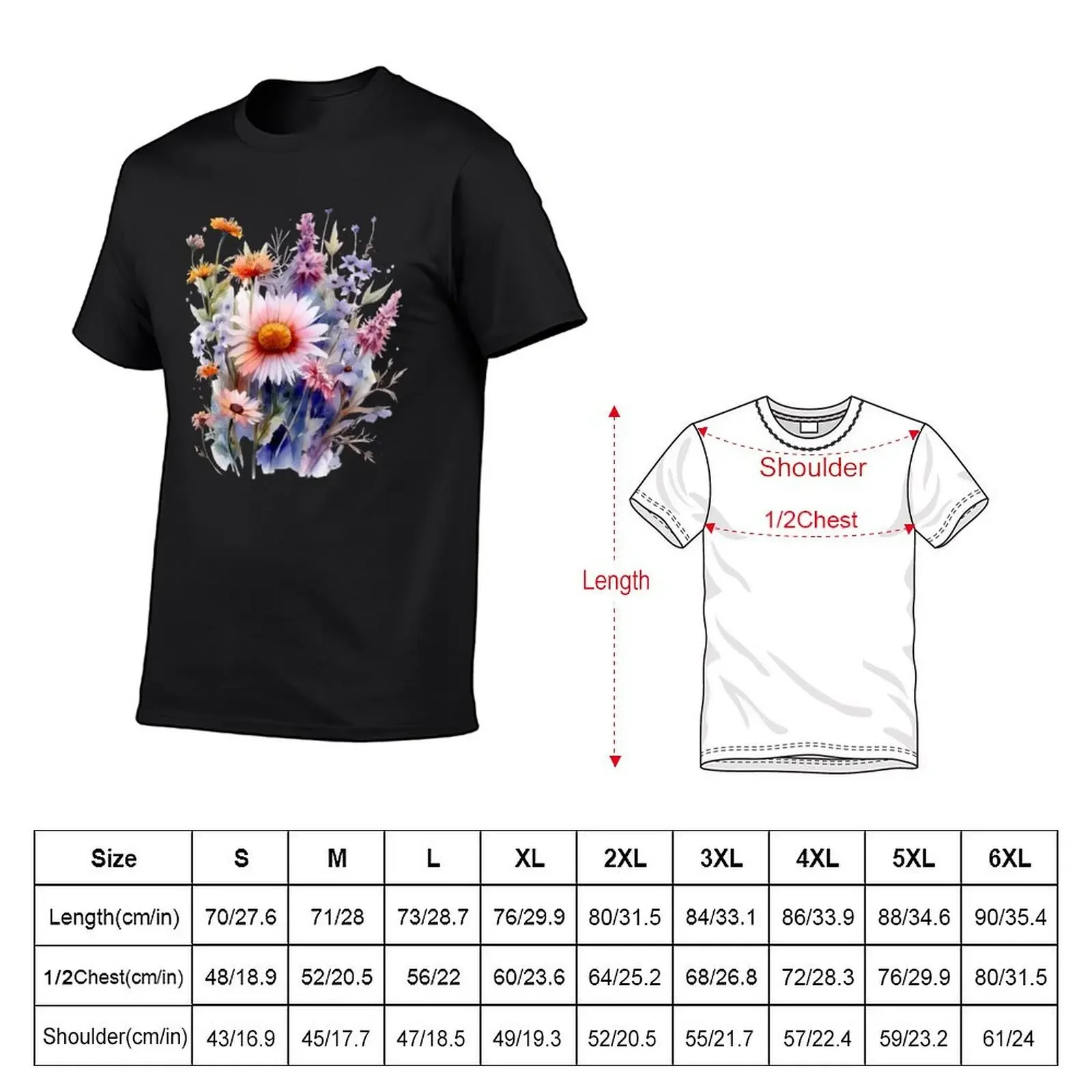 Wild Flowers Botanical Flower Nature T-Shirt anime tshirt aesthetic clothes t shirt for men