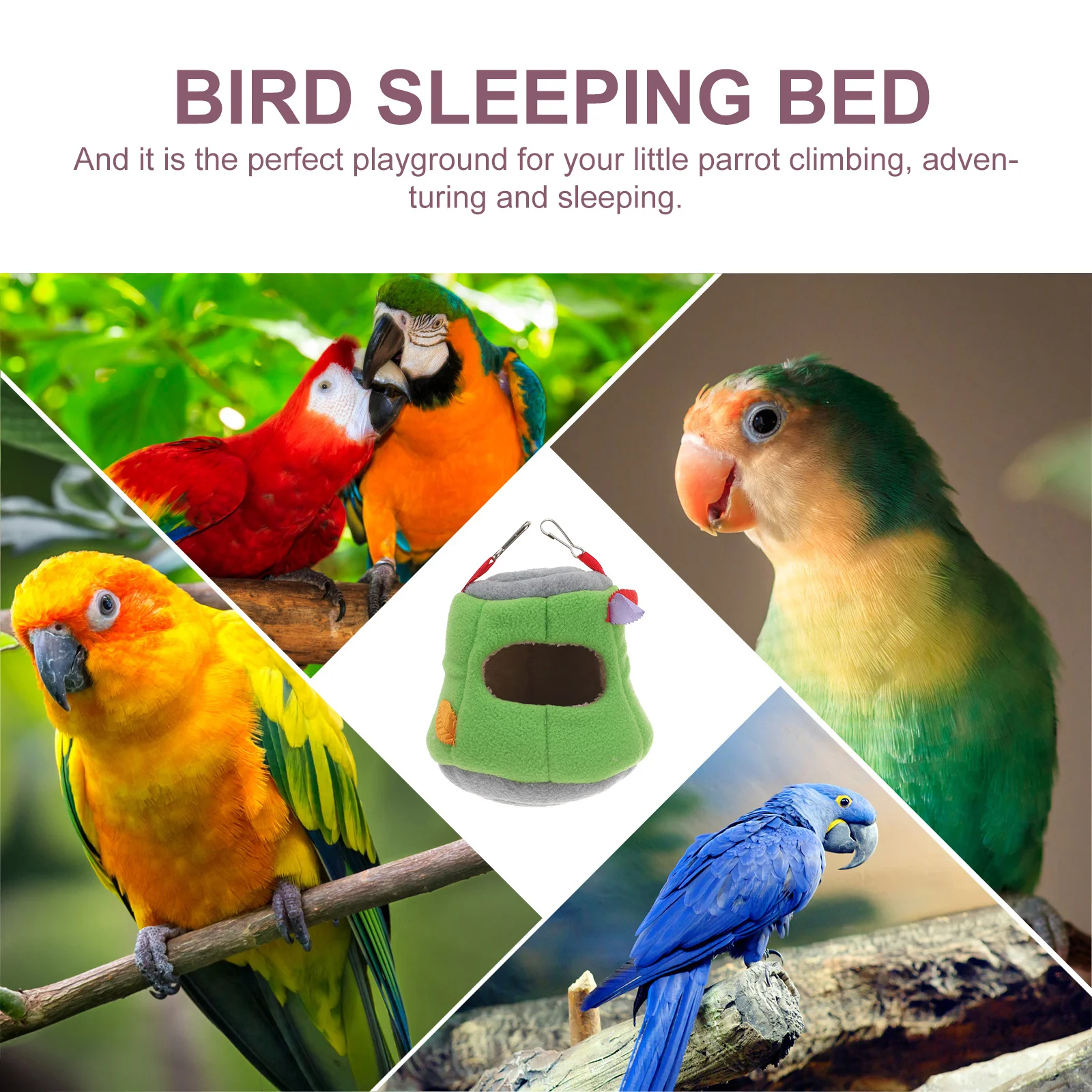 

Cotton For Birds Soft Bird Hammock Bed Winter Sleeping Parrot Parrot Hanging Hut Pet Accessory