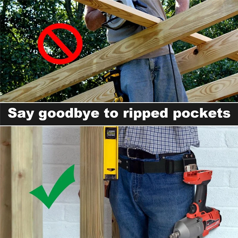 

AA21-Low-Profile Drill Belt Clip For Cordless Drill,Drill Belt Holder Hook Holster,Fit Up To 2In Belt -Prevent Pocket Tearing