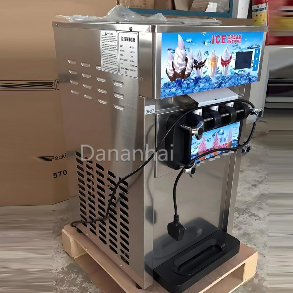 Image of Kommerzielle Softeis-Maschine 110V/220V 18L/H 3 Geschmacksrichtungen Eiscreme-Herstellungsmaschine für Gewerbliche Nutzung