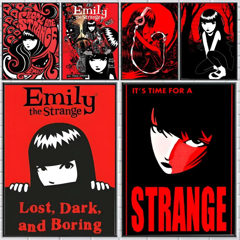 Emily The Strange Poster HD Self-adhesive Waterproof Paper Sticker Suitable For Living Rooms Bedrooms Home Decor