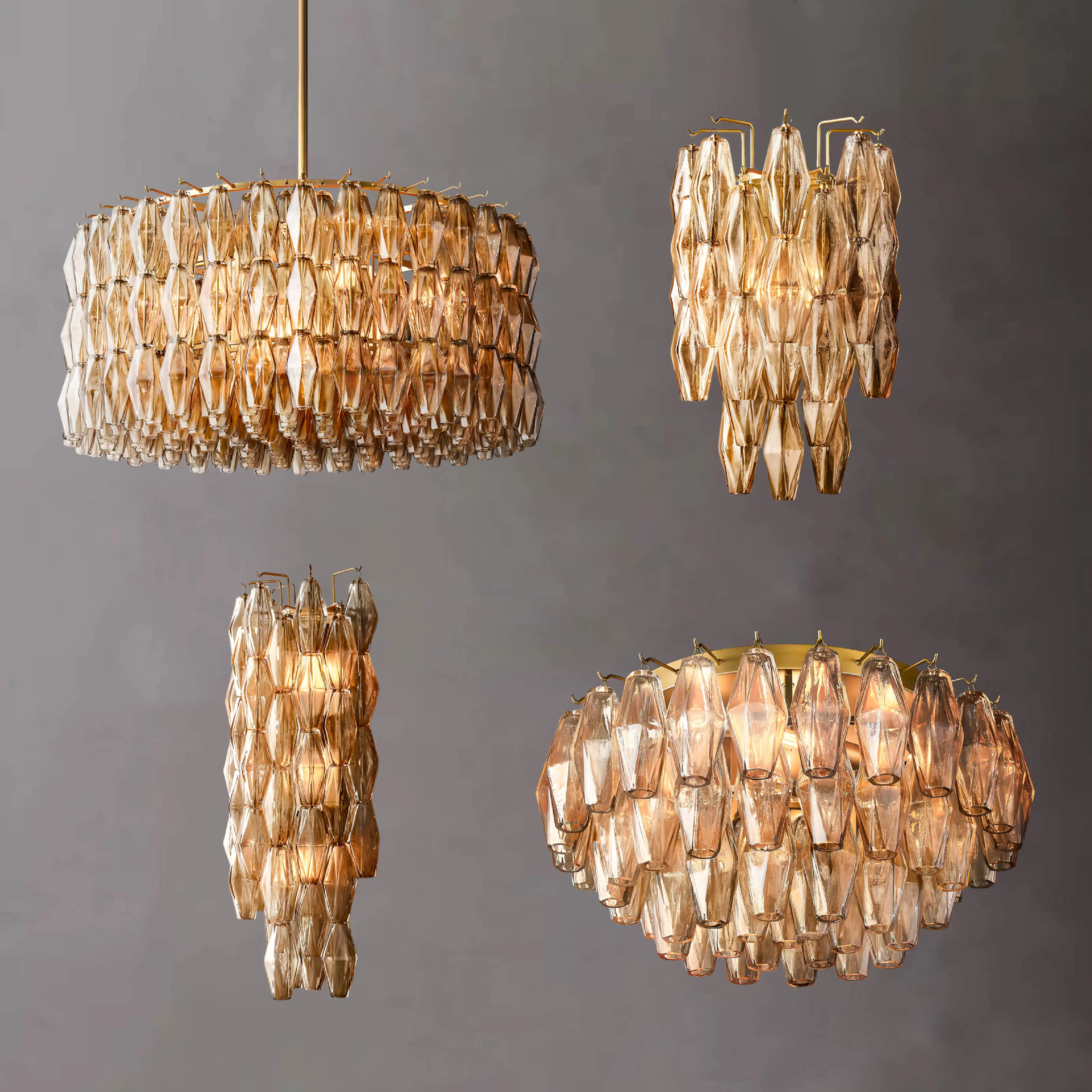 REVEN Nordic Dimmable Pendant Light Set Glass Customizable Design Adjustable Height 3-Color Change for Various Spaces Living