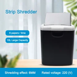 Paper Shredder 220V Electric Document Shredder 10L Paper Cutter Strip Mini Super Shredding paper crusher Office Home