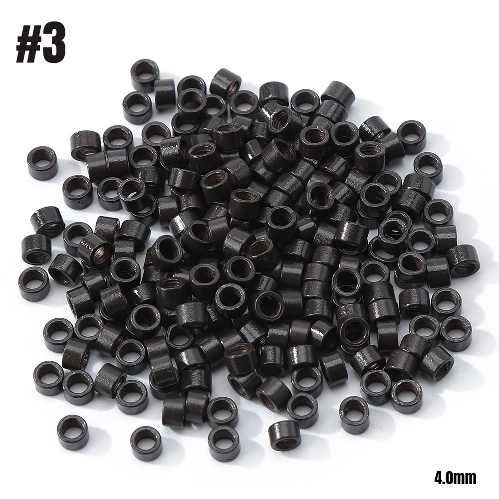 Micro ring with screw 1000pcs / bottle 4.0micro ring #1 colors i tip hair beads hair links for hair extension tools