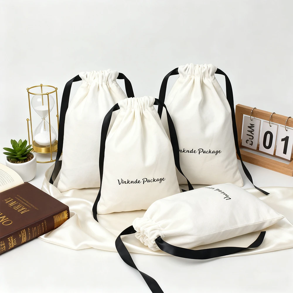 

Белая хлопковая сумка для ювелирных изделий с логотипом на заказ, свадебный рождественский подарок с конфетами, упаковочные сумки для макияжа, хлопковый мешок для пыли на шнурке