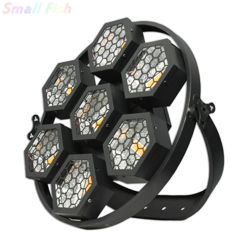 YUER 7x50W RGB Mini LED Retro Flash Light DJ Party Wash Of  Strobe Lamp KTV Disco Bar Ambient Light Stage Show