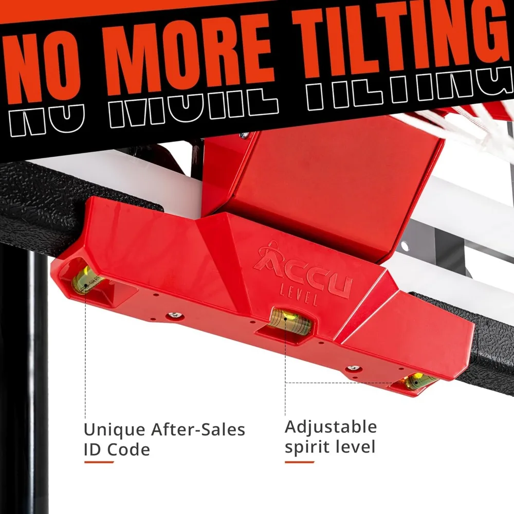 Adjustable Basketball Goals System 4.7-10ft with 44-48 Inch Angle-Adjustable Backboard for Kids and Adults