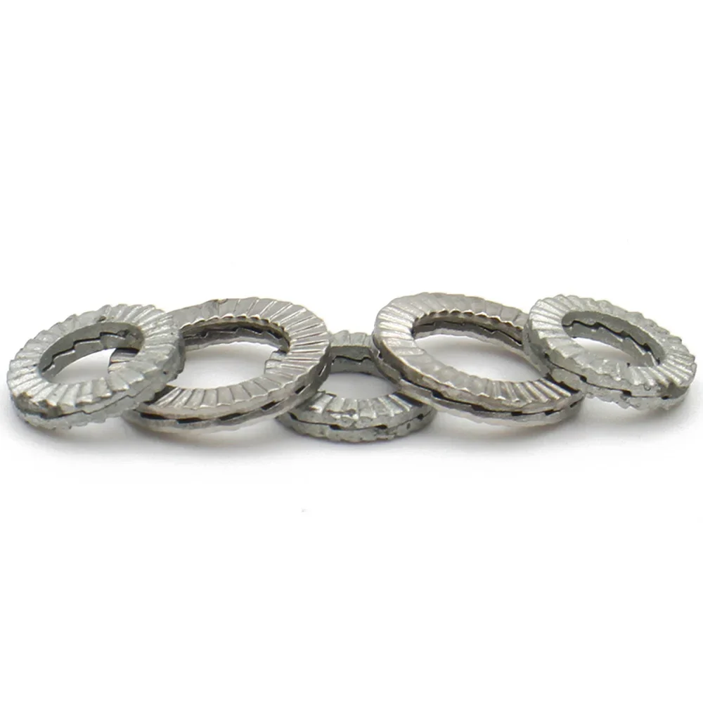 5-20Pairs (2pcs glued) Self-Lock Washers M3 M4 M5 M6 M8 M10 M12 M14 M16 M18 M20 M22 Genuine Wedge Stainless Steel Dacromet