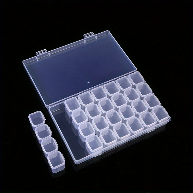 صندوق بلاستيكي شفاف المسمار مقصورة صندوق مجوهرات القرط عرض حاوية واضحة محطة المنظم صناديق تخزين الأدوات #5
