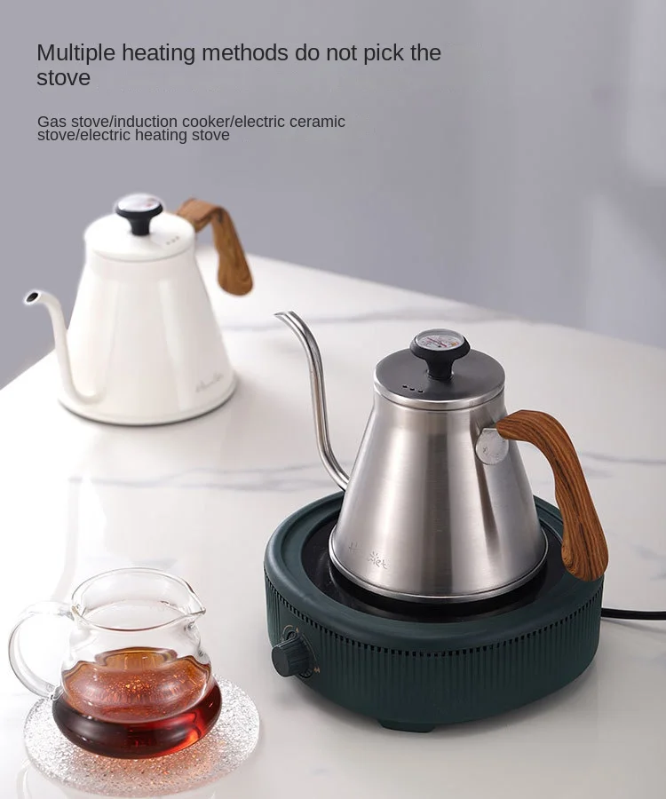

Handmade Coffee Pot Stainless Steel Fine Mouth Pot European Style with Lid Temperature Control 304 Handmade Coffee Pot