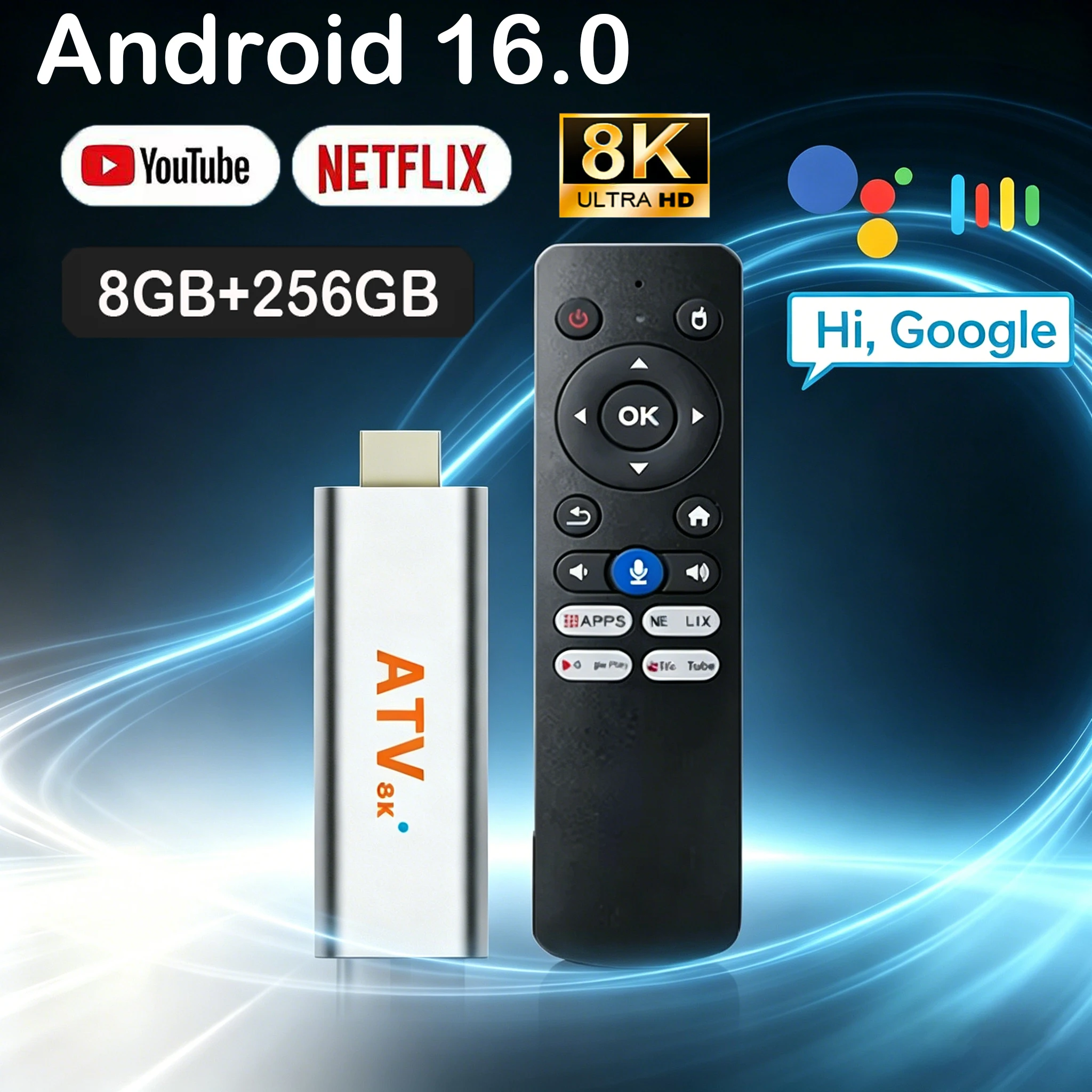 Mini TV Stick Q15 ATV Android 16 Allwinner H313 Bluetooth 6.0 WiFi 8K Video Global Streaming Google Assistant Smart Media Player