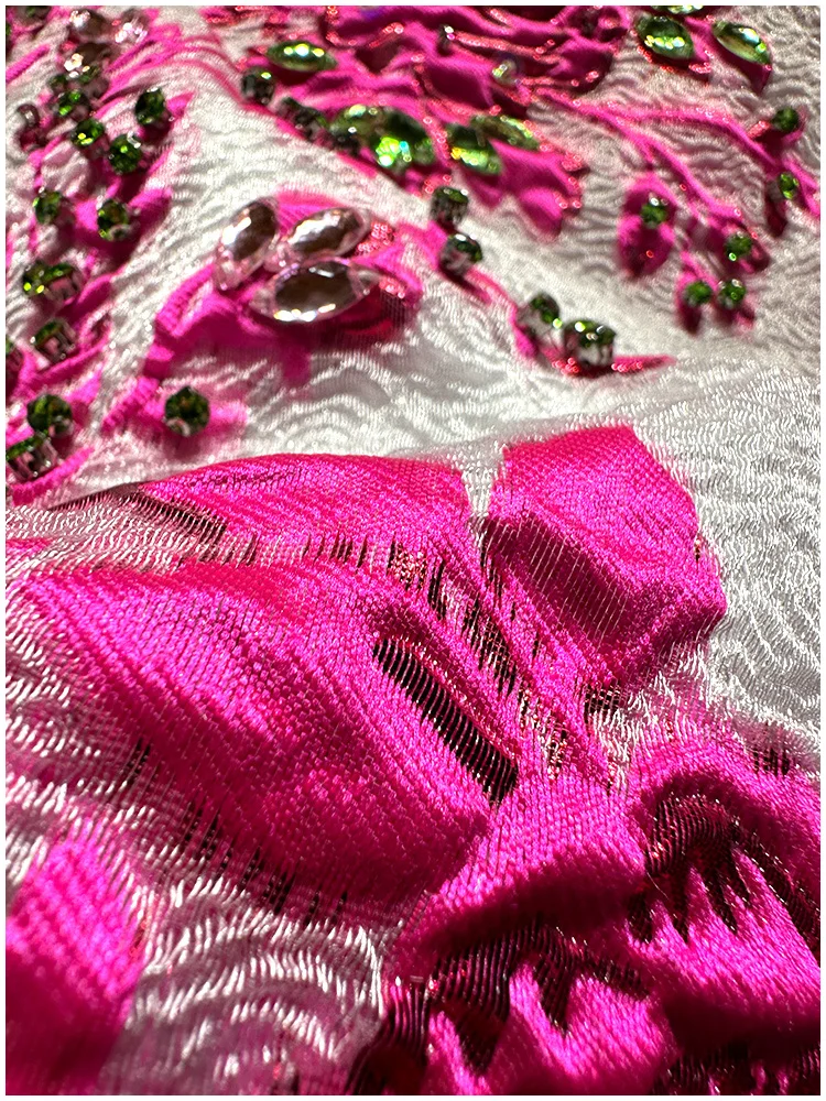 Robe Cheongsam de luxe à col montant, style chinois, manches courtes, ligne a, diamants, perles, robe de soirée de Banquet, printemps été