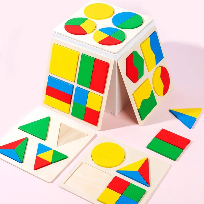 

Geometric Shape Wooden Puzzle Early Childhood Enlightenment Color and Shape Recognition Jigsaw Educational Toys