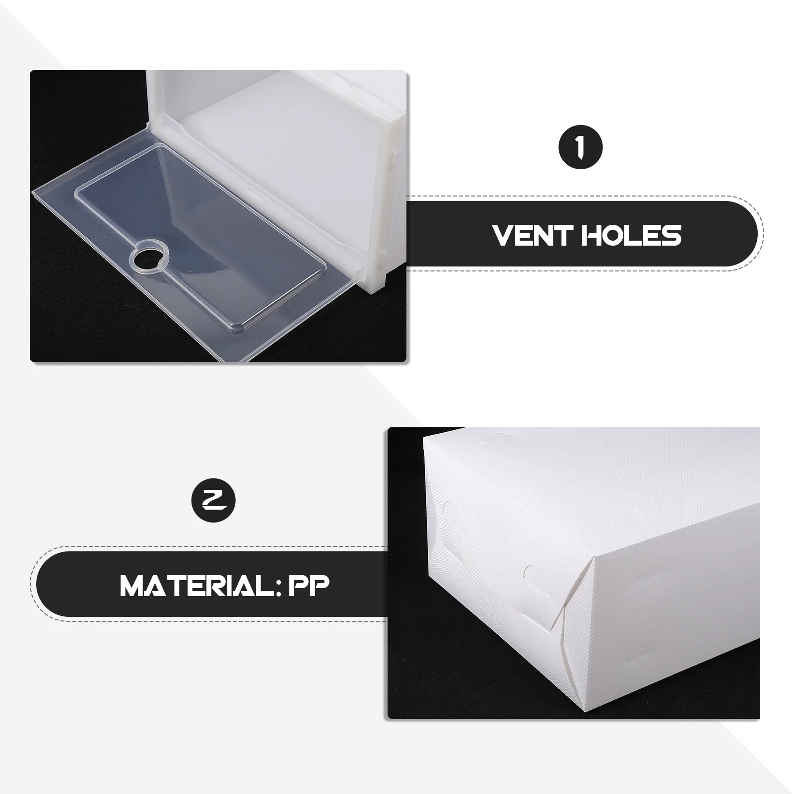 

31x20x11cm Drawer Style Shoe Box Transparent Plastic Stackable Organizer for Women Girls Shoes Storage Solution White