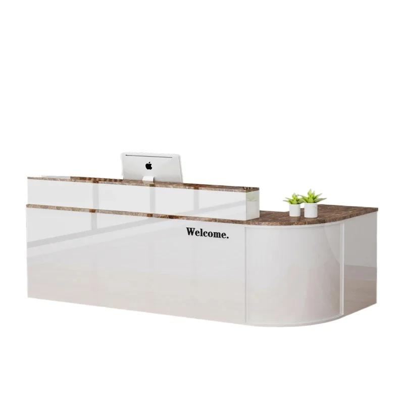 Nordic Clinic Reception Desk Modern Store L Shaped Reception Desk Nail Salon White Luxury Mostrador De Tienda Unique Furniture