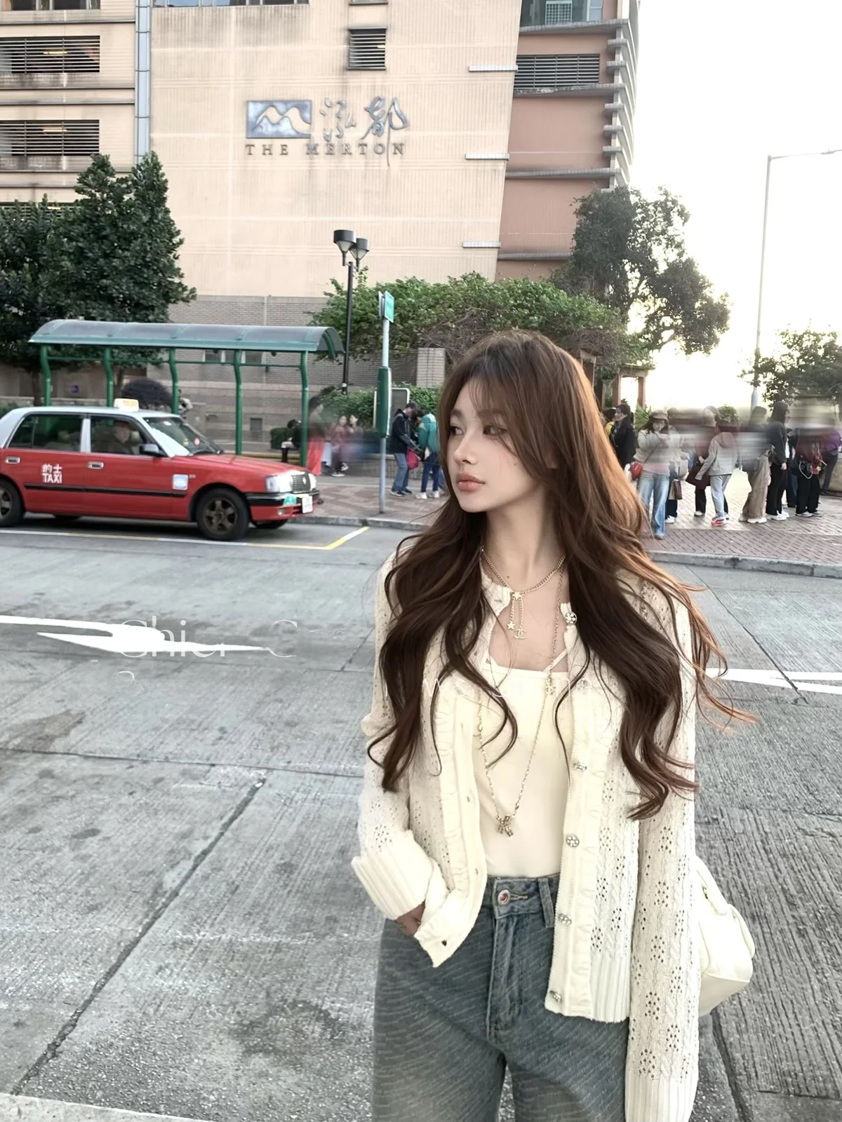 

Chien Long Sve Knitted Open Cardigan Women's irt Heavy Work Dyed Scented Sle Korean Commute Faion A-Line Hemline