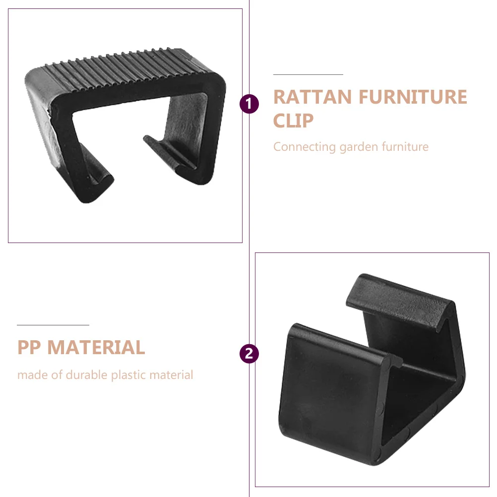 Wicker Furniture Clips Sofa Fasteners Outdoor Chair Clamps Alignment Premium Plastic Heat Resistance Easy Install Remove