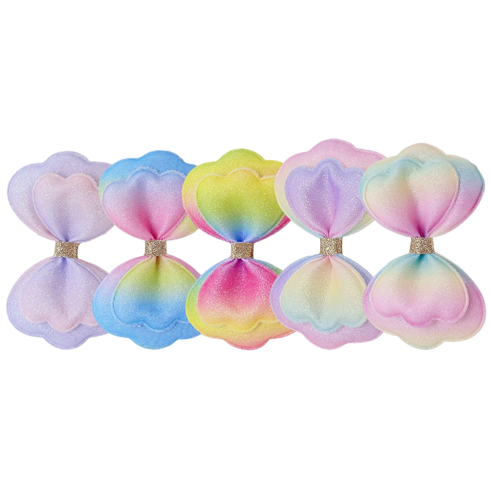 

5pcs Bow Headdress Accessories DIY Fabric Bows Embellishments Hair Child Decorations Butterfly Ribbon