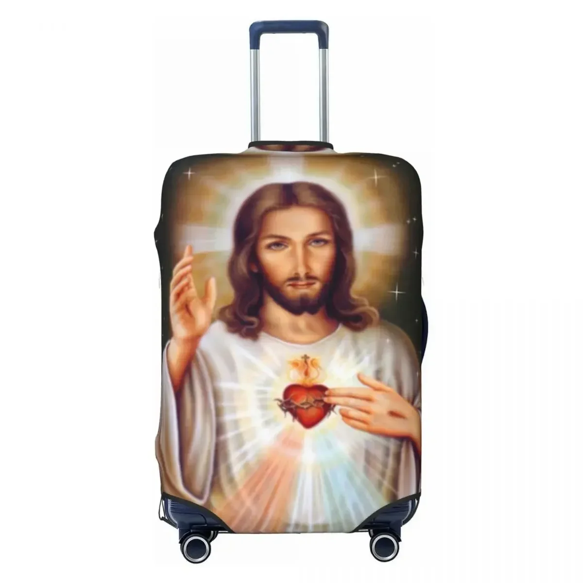 

Custom Sacred Heart Of Luggage Cover Cute Religious Christian Divine Mercy Suitcase Protector Covers Suit For 18-32 inch