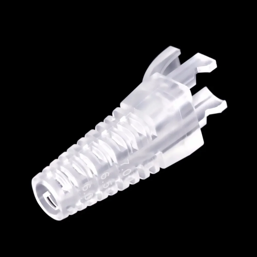 CNCOB Cat6 Transparent Rj45 Hut Stecker Schutz Kabel Cat 6a 5e Anschlüsse Hülse Blende 5,5-7,0 m 100 Stück