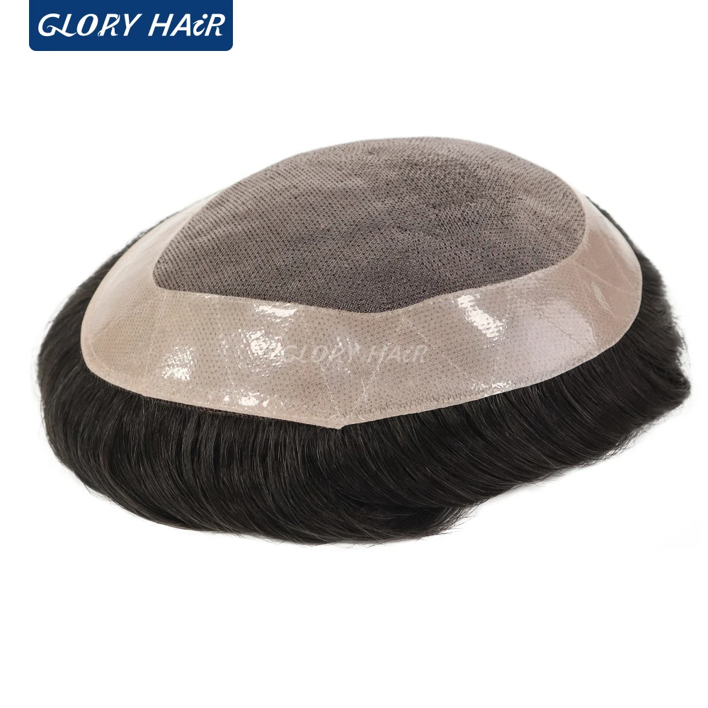 6 "رجل نظام الشعر دورا مونو الرجال الشعرية الاصطناعية خصلات الشعر 100 شعر بشري هندي شعر مستعار رجل