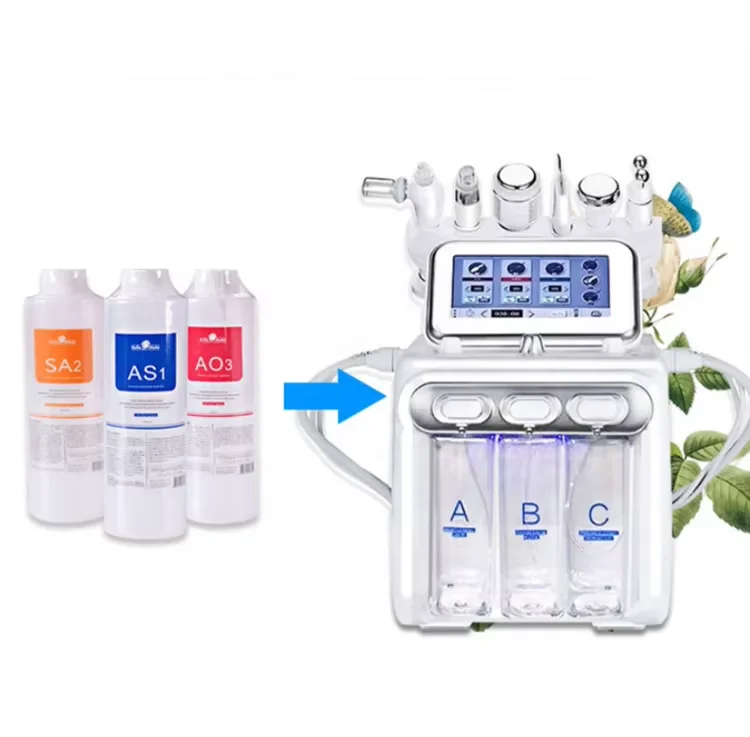 3ขวด As1 Sa2 Ao3ผิวลอกเซรั่มดูแลผิวหน้าสำหรับ Hydra Dermabrasion ขนาดเล็กเครื่องเป่าฟองทำความสะอาดอย่างล้ำลึก