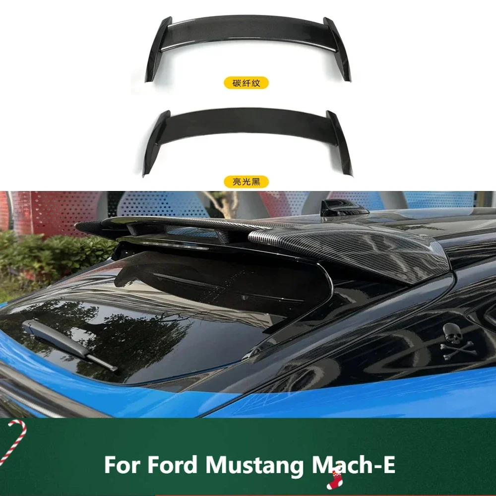 

New！Spoilers Accessories Segmented Large Top Wing Rear GT Sports Fixed Wind Wing Carbon Fiber Style ABS for Ford Mustang Mach-E