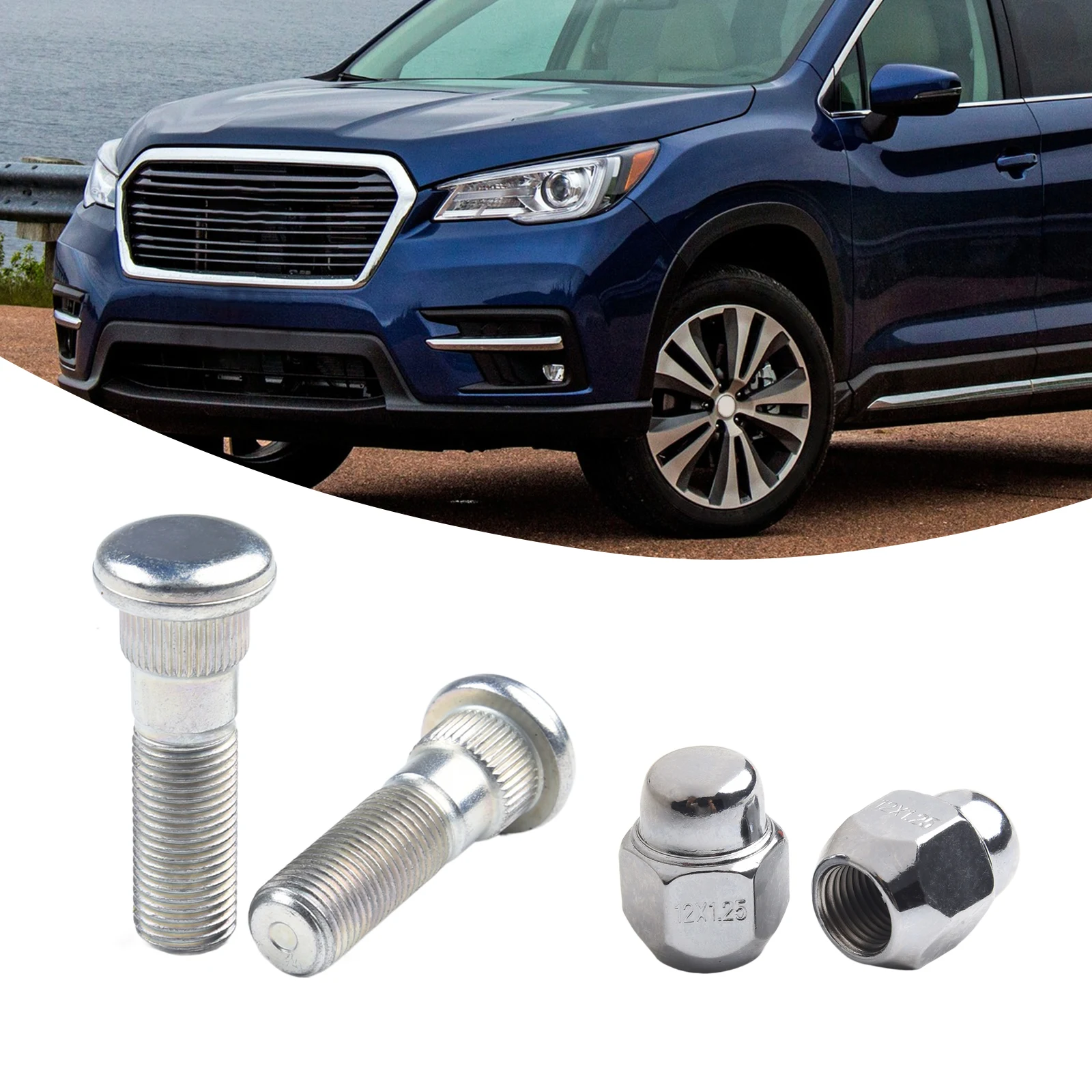 M12*1.25 Wheel Hub Bolt Stud & Nut SET ​for Forester 2009-2019  28365FE001 & 28171AJ000 For Ascent 2019 For BRZ 2013-2019