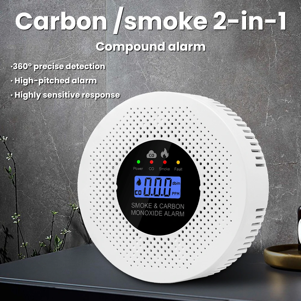 2-in-1 Intelligenter Kohlenmonoxid-Detektor mit LCD-Anzeige, Kohlenmonoxid-Alarm, Batteriebetrieben für Haus, Wohnung, Küche – Detail 5