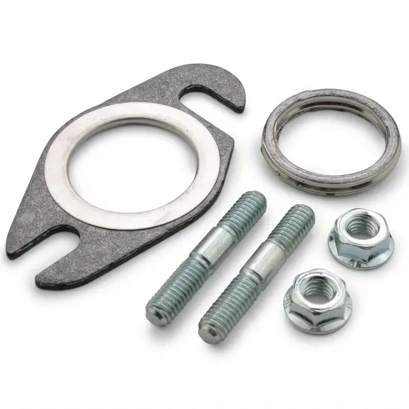 1 Set 50 Schalldämpfer-Dichtungssatz für 2T 50cc 2T Roller Auspuffrohr-Dichtung Schraube Doppelloch Motorrad Zubehörteile