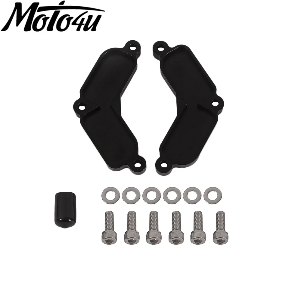 

2PCS Motorcycle Smog Block Off Plates Aluminum Kit Black Accessories For Aprilia RSV4 RSV1000 2009 2010 2011