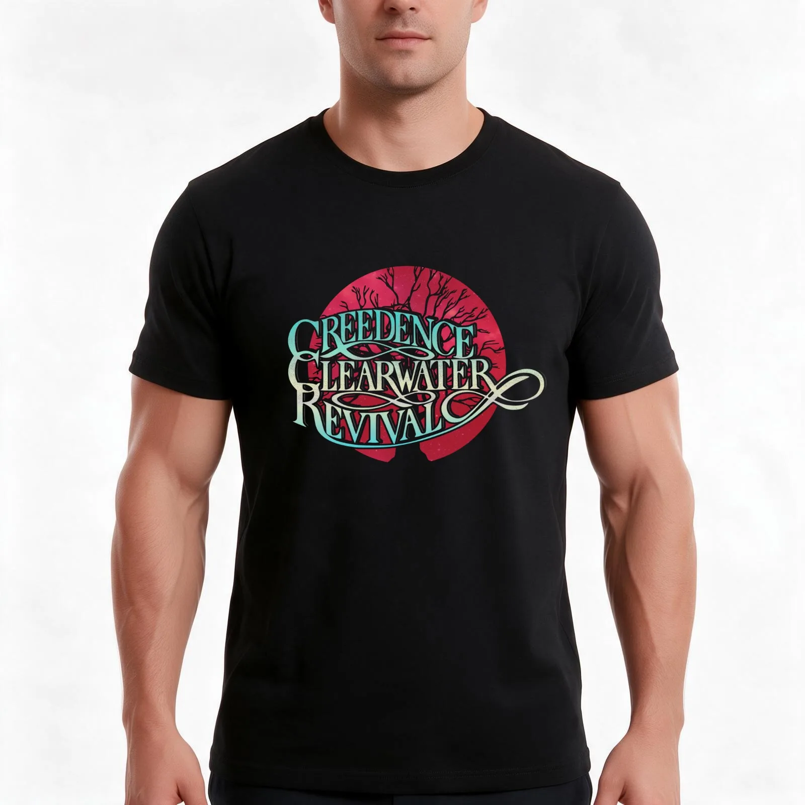 Creedence Clearwater Revival T-Shirt, Summer Casual Cotton Tee, Oversized Streetwear Tops, Vintage Graphic Print, 100% Cotton